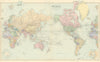 World on Mercator Projection—Pacific-centric—2 sheets—67x108cm—STANFORD 1901 map