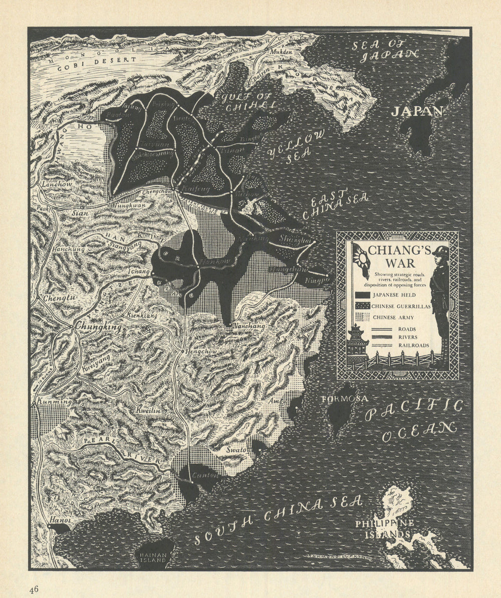 Chiang’s War—China—Japanese occupation—Chinese resistance—Lufkin 1941 old map