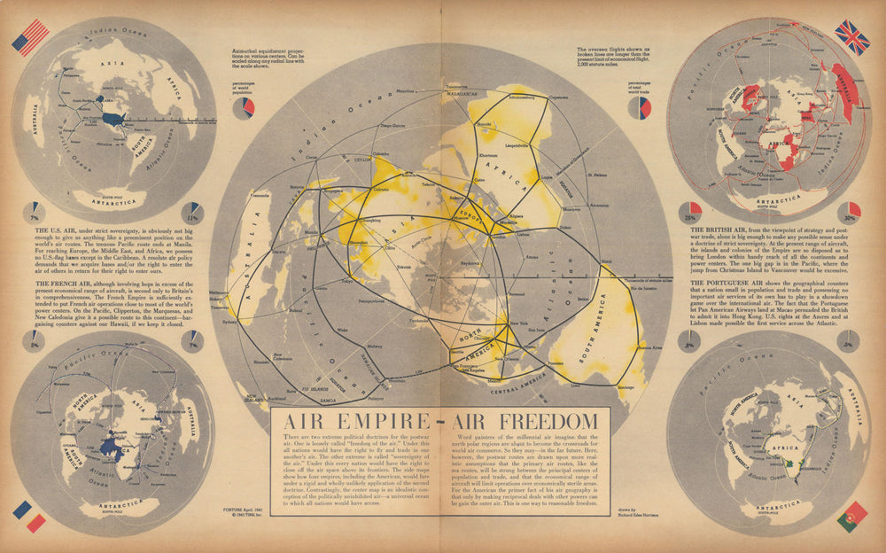 Air Empire–Air Freedom—Postwar Freedom of the Air—Richard Edes Harrison 1943 map