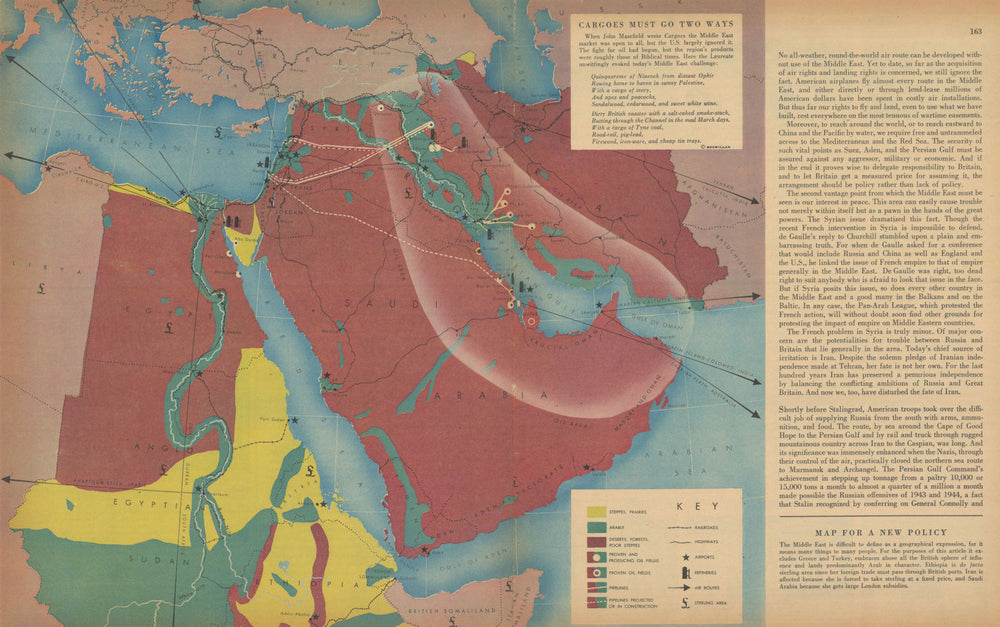 Middle East—Map for a New Policy—Cargoes must go two ways—trade—Fortune 1945