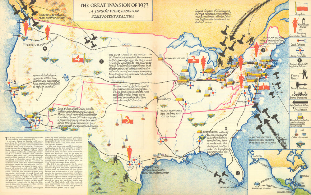 The Great Invasion of 19??: A Jingo’s View—Appleton—Fortune persuasive map 1935