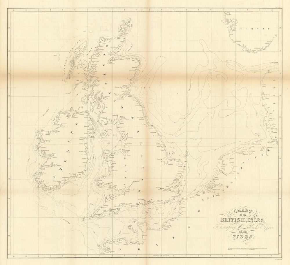 Chart of the British Isles to accompany Mr Lubbock’s Paper on the Tides 1831 map