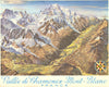 Vallée de Chamonix-Mont-Blanc panorama—Louis Koller 1961 old vintage map chart