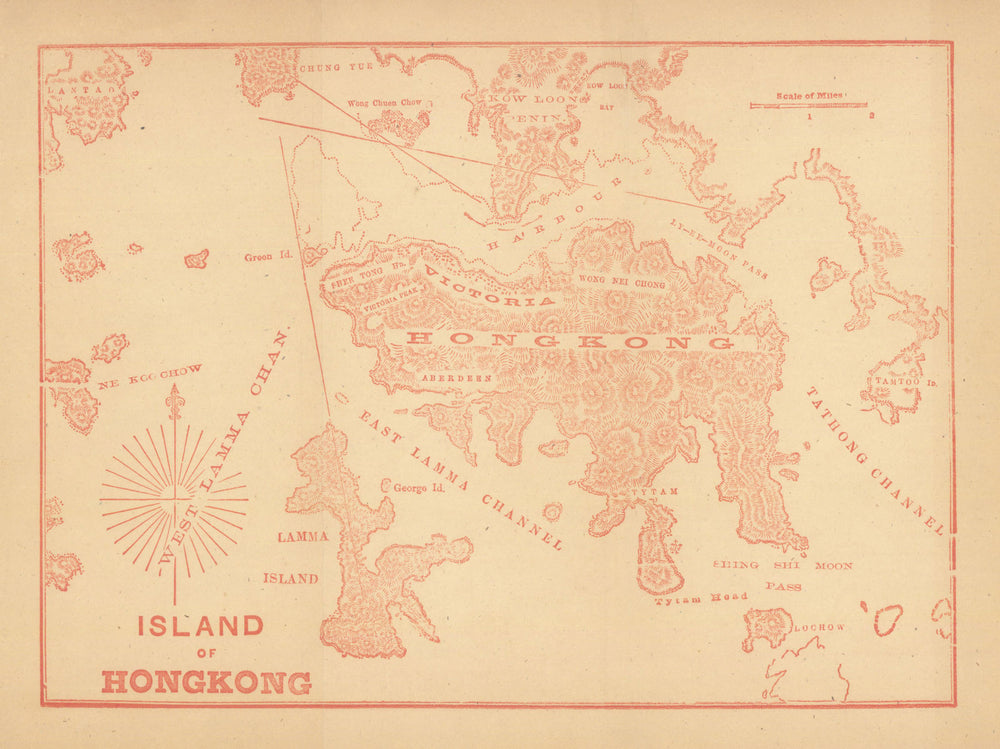 Island of Hongkong—Hong Kong, Kowloon & surrounding waters—Dennys 1867 old map