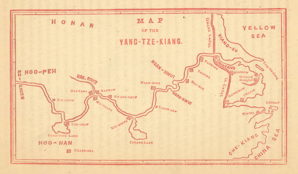 Map of the Yang-tze-kiang—Yangtze River, China—Grand Canal—Dennys 1867 old