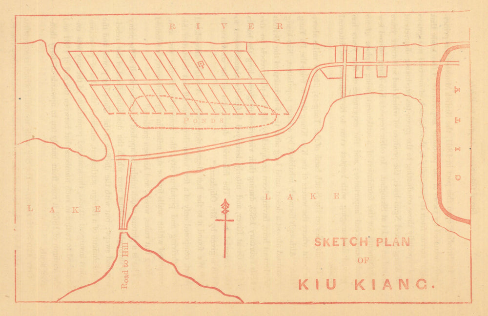 Sketch plan of Kiu Kiang—Jiujiang riverfront settlement—Dennys 1867 old map