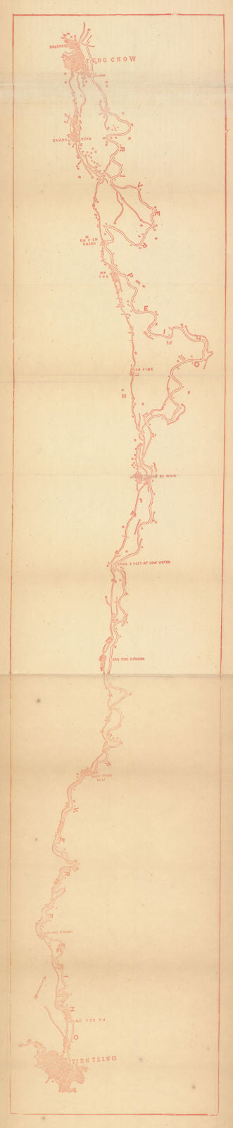 Tientsin to Tungchow—Tianjin–Tongzhou, Beijing—Peiho river route—Dennys 1867 map