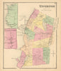 Tiverton & Stone Bridge—Rhode Island town & landownership map—Daniel Beers 1870