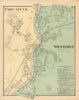 Westerly & Pawcatuck — Rhode Island & Connecticut town map — Daniel G Beers 1870