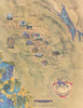 Napa Wineries — California pictorial wine map — Oceana Maps 1985 old