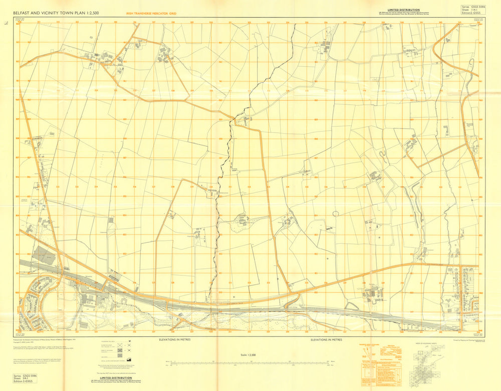 Belfast—Mossley & Monkstown—Troubles military map—MOD—Royal Engineers 1978