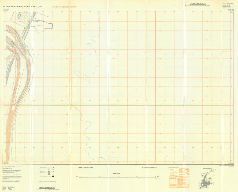 Belfast—Greencastle, M2 & Whitehouse—Troubles military map—MOD—RE 1979 old