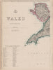 WALES NORTH WEST Anglesey Lleyn/Llyn Peninsula Welsh placenames WELLER 1862 map