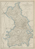 CAMBRIDGESHIRE. Antique county map. Railways turnpike roads. DOWER 1862