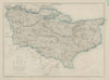 KENT. County map. Downs. Railways in use/under construction. BR DAVIES 1862