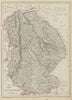LINCOLNSHIRE. Antique county map. Fens. Railways. DOWER 1862 old
