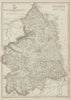 NORTHUMBERLAND. County map. Railways Cheviot Hills Farne Islands.DOWER 1862