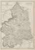 NORTHUMBERLAND. County map. Railways Cheviot Hills Farne Islands.DOWER 1862