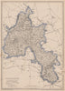 OXFORDSHIRE Antique county map. Railways Cotswolds Chilterns.BR DAVIES 1862