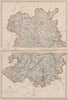 SHROPSHIRE Large county map. Railways Wenlock Edge Stiperstones.WELLER 1862