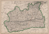 SURREY. Chertsey Guildford Dorking. County map. Railways. BR DAVIES 1862