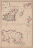 THE CHANNEL ISLANDS. Guernsey Jersey Alderney Herm & Sark. WELLER 1862 old map