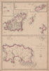 THE CHANNEL ISLANDS. Guernsey Jersey Alderney Herm & Sark. WELLER 1862 old map