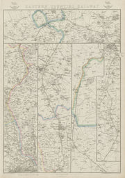EASTERN COUNTIES RAILWAY 2. London to Cambridge Ely & Norwich. WELLER 1862 map