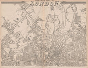 'CASSELLS LONDON N. Holloway Camden islington Highbury Hoxton. WELLER 1862 map