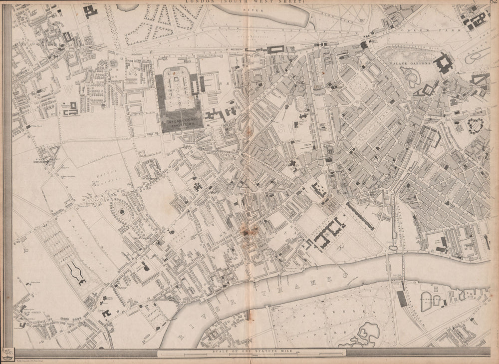 'CASSELLS LONDON SW Kensington Chelsea Belgravia. 1862 Expo. WELLER 1862 map