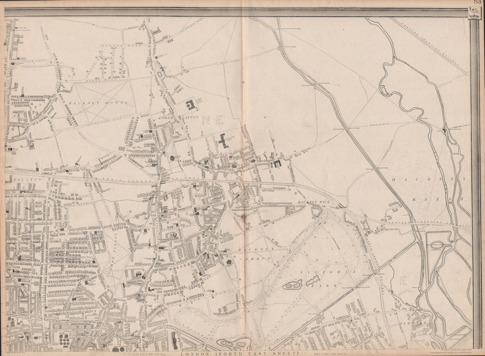 'CASSELLS LONDON NE. Hackney Old Ford Dalston Homerton Clapton. WELLER 1862 map