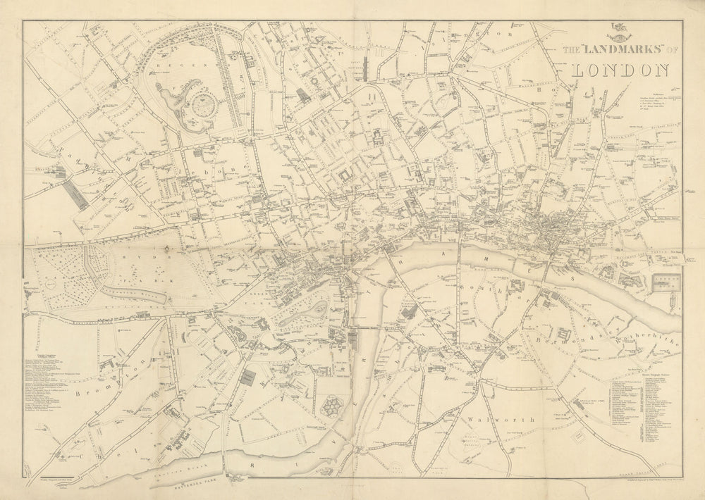 LANDMARKS OF LONDON. Clubs Theatres Churches Public Buildings. WELLER 1862 map