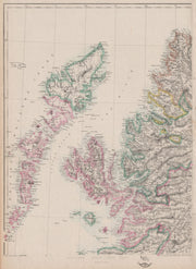 SCOTLAND NORTH WEST. Hebrides Highlands Coast. Skye Lewis Uist. WELLER 1862 map