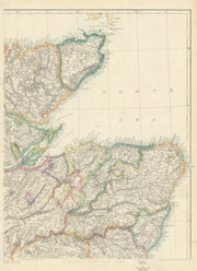 SCOTLAND NORTH EAST. Grampian Highlands Aberdeenshire. Railways.WELLER 1862 map