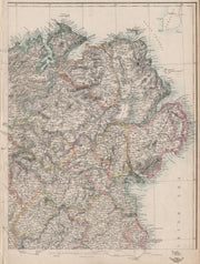 IRELAND NORTH EAST. Ulster. Railways. EDWARD WELLER. Dispatch atlas 1862 map
