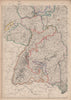 GERMANY SOUTH WEST. Baden Wurtemberg Palatinate Hesse. JW LOWRY 1862 old map