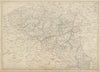 BELGIUM & LUXEMBOURG. Provinces rivers railways. JW LOWRY. Dispatch 1862 map