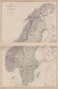 SCANDINAVIA.Shows early railways inc Oslo-Eidsvoll.Norway Sweden.LOWRY 1862 map