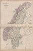 SCANDINAVIA.Shows early railways inc Oslo-Eidsvoll.Norway Sweden.LOWRY 1862 map