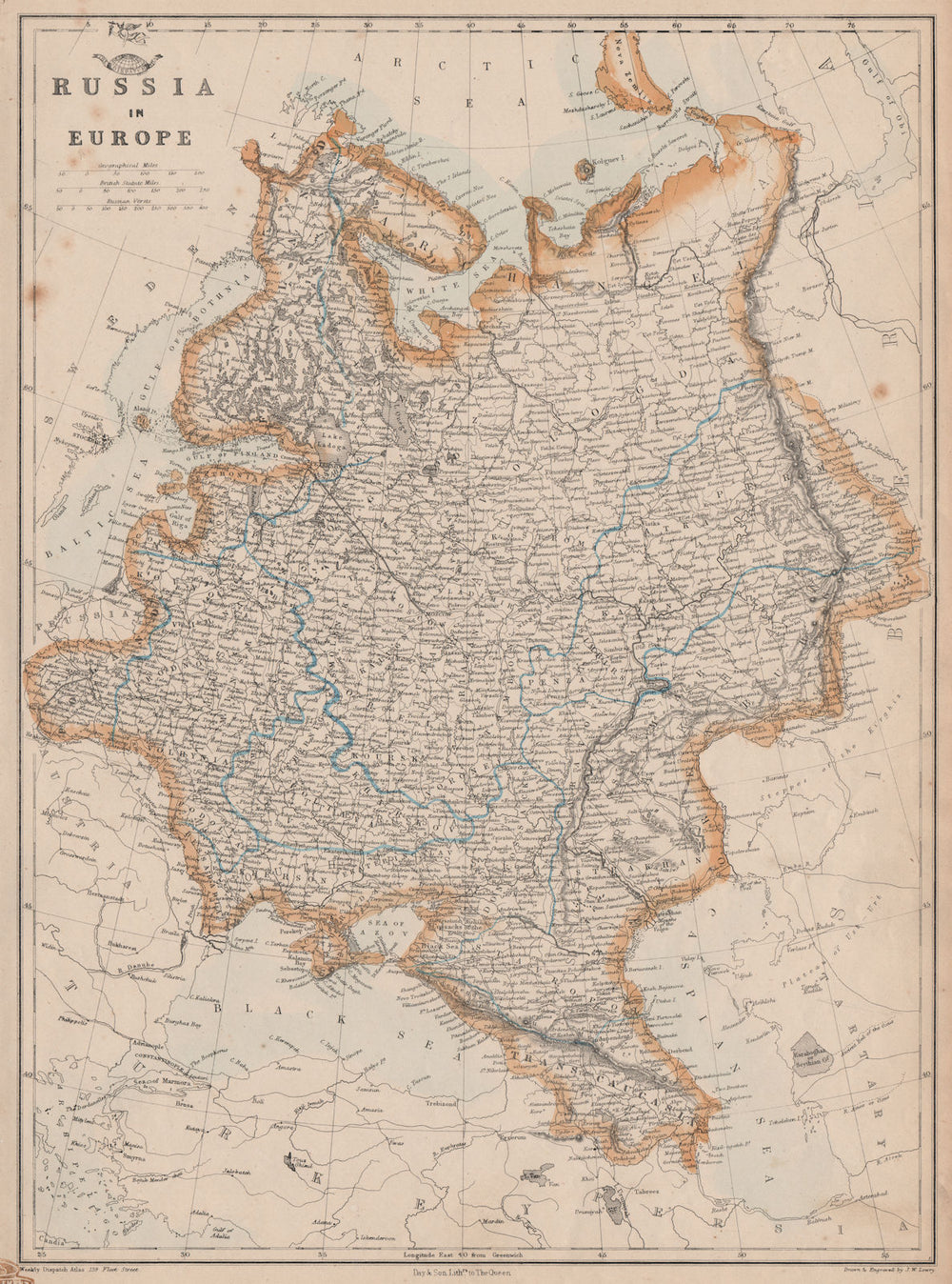 RUSSIA IN EUROPE. Moscow-St Petersburg Warsaw-Krakow railways.JW LOWRY 1862 map