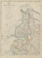 FINLAND/BALTICS. Esthonia Livonia Courland Latvia. St Petersburg.LOWRY 1862 map