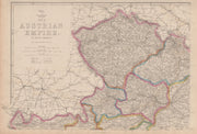 AUSTRIAN EMPIRE NORTH WEST. Bohemia Moravia Prague Vienna. DOWER 1862 old map