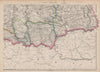 AUSTRIAN EMPIRE SOUTH EAST. Transylvania Banat Klausenburg. DOWER 1862 old map