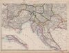 AUSTRIAN EMPIRE SW. Dalmatia Croatia Venice Tyrol Carinthia. DOWER 1862 map