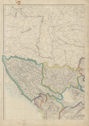 BALKANS NW. Bosnia Servia Serbia Montenegro Albania. ETTLING. Dispatch 1862 map