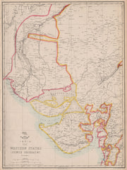 BRITISH INDIA. 'Western States (Scinde Gujerat &c)'. Daman. WELLER 1862 map