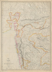 BRITISH INDIA. 'Bombay' -Nassick/Pune railways. Western Ghats. WELLER 1862 map