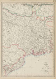 BENGAL. East Indian railway Calcutta-Raniganj. WELLER. Dispatch atlas 1862 map
