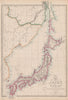 EMPIRE OF JAPAN w/ Sakhalin.River Amur.1858 Russia/China border.WELLER 1862 map