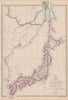 EMPIRE OF JAPAN w/ Sakhalin.River Amur.1858 Russia/China border.WELLER 1862 map